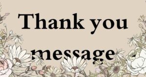 thank you message