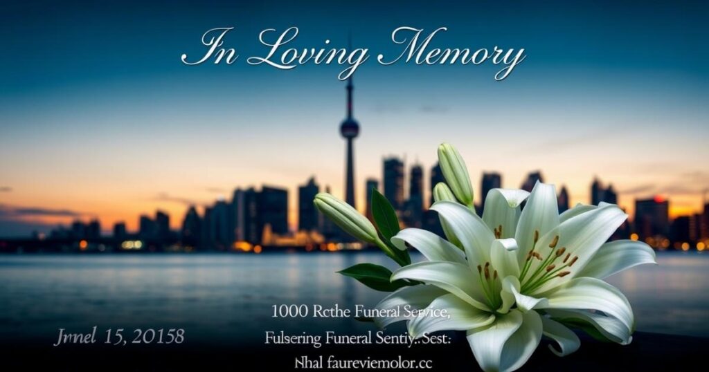 Funeral Invitation Messages for a Service in Toronto for a Loved One