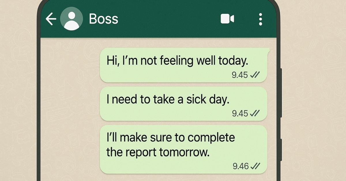 Sick Leave WhatsApp Messages to Boss