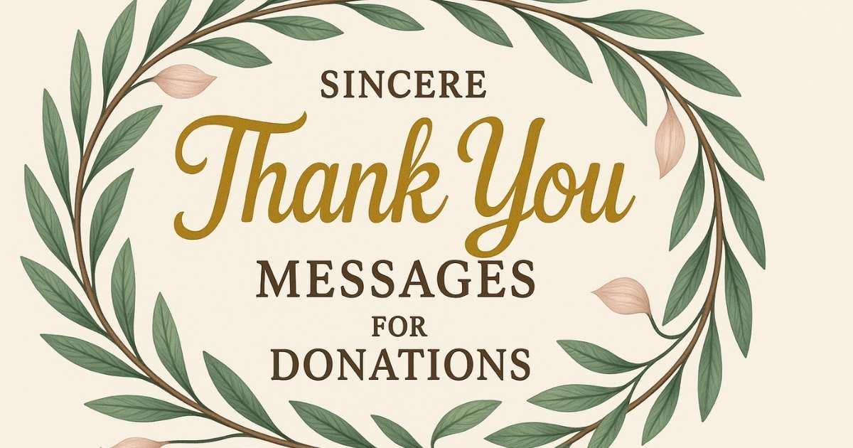 Sincere Thank You Messages for Donations