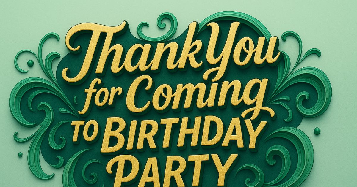 Thank You for Coming to My Birthday Party