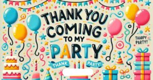 Thank You for Coming to My Party Message